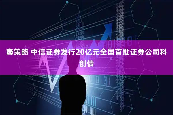 鑫策略 中信证券发行20亿元全国首批证券公司科创债