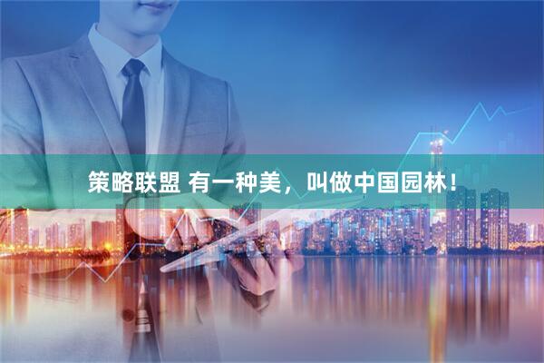 策略联盟 有一种美，叫做中国园林！